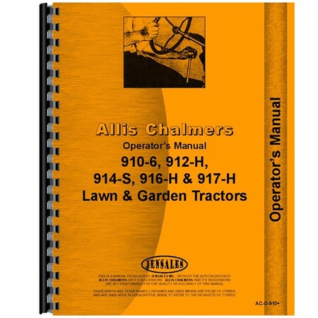 Aftermarket Operators Manual Fits Allis Chalmers Tractor Models 916 912 917 910 914 RAP65488